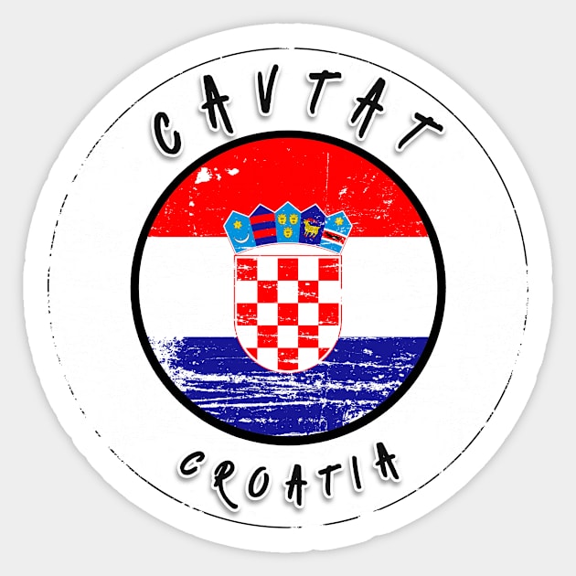 Cavtat Croatia Vintage Sticker by Travel Penguin